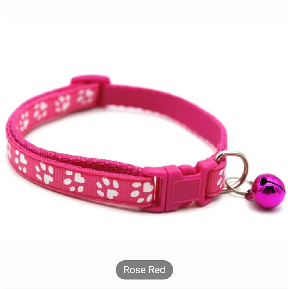 5/$20 or 3/$15 🐱🐾🐶 Cat/Dog Adjustable Paw Print Collar w Matching Bell NWT
